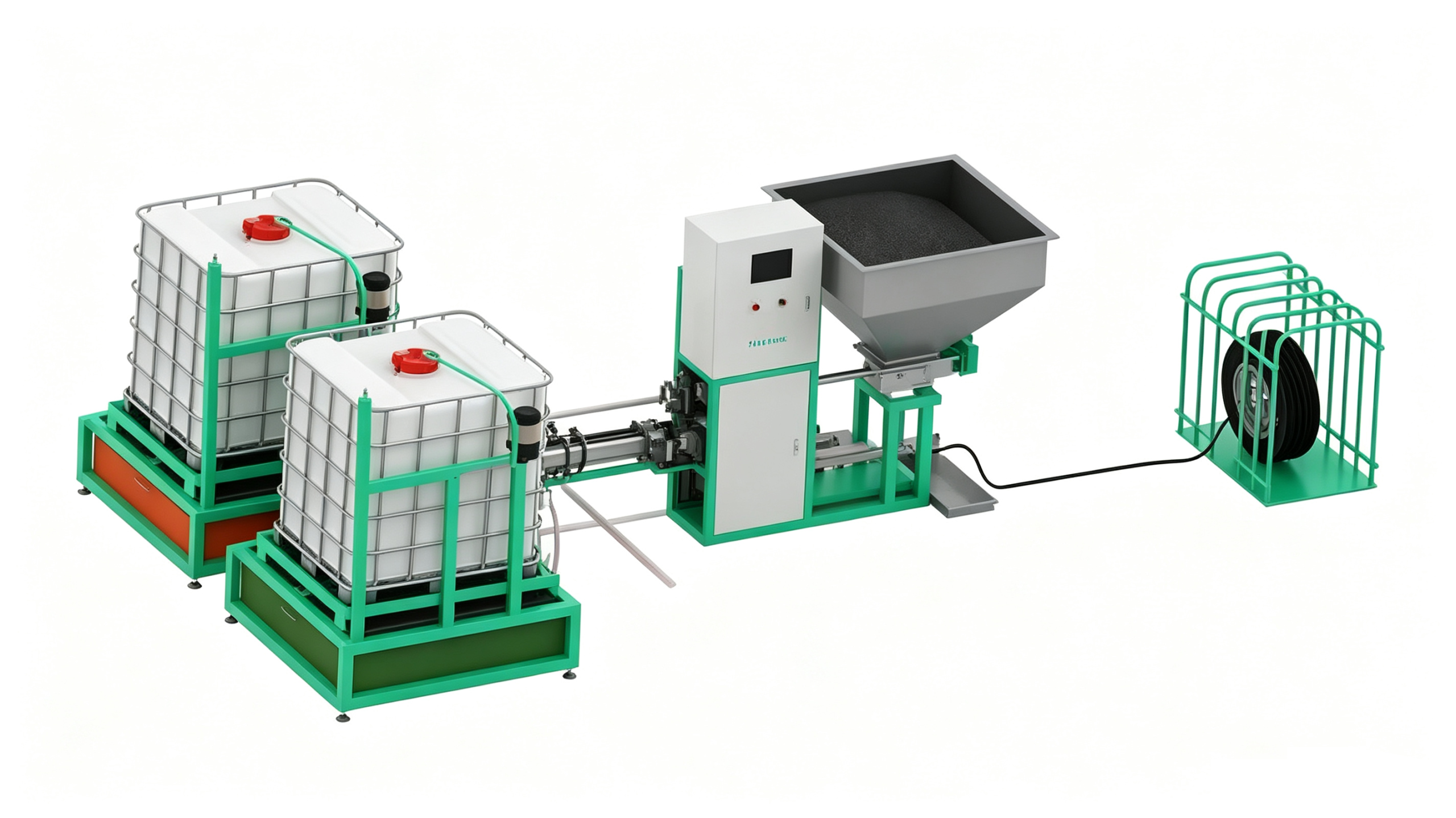 PU and Rubber-Particle Tire Filling Machine | OTR Tires