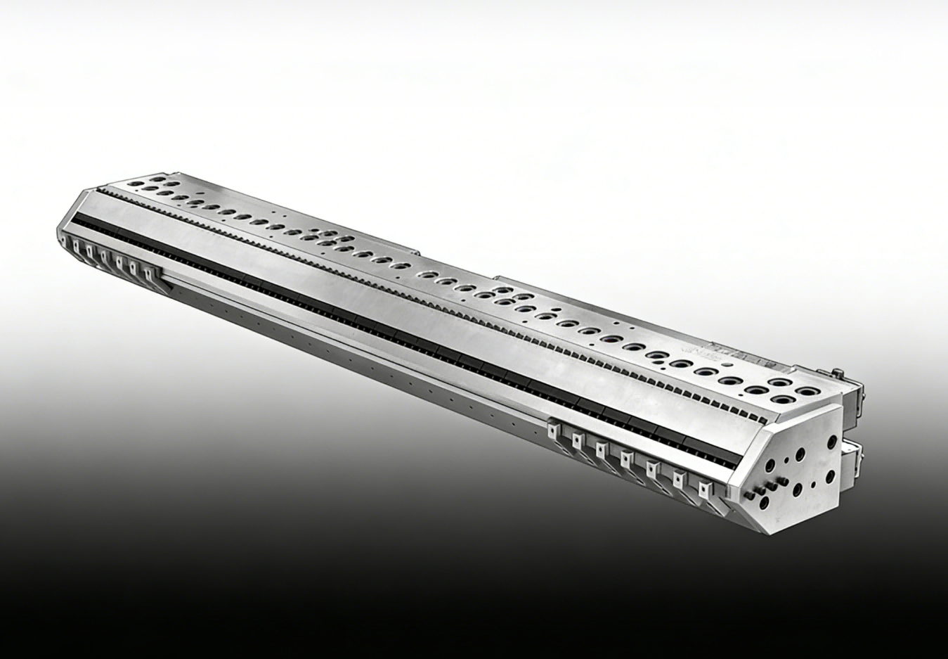 Metal multi-port manifold component with repeated outlet openings
