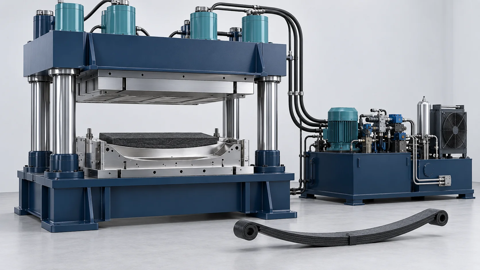 Precision Active-Leveling Compression for Structural Leaf Springs