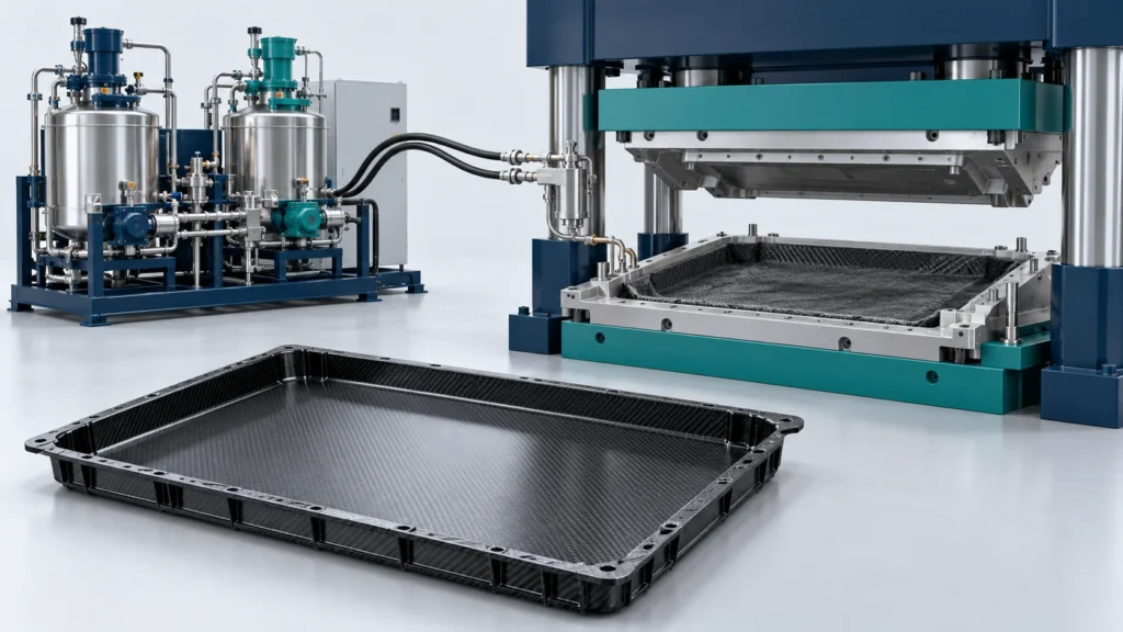 Concept illustration of Carbon Battery Tray HP-CRTM Line