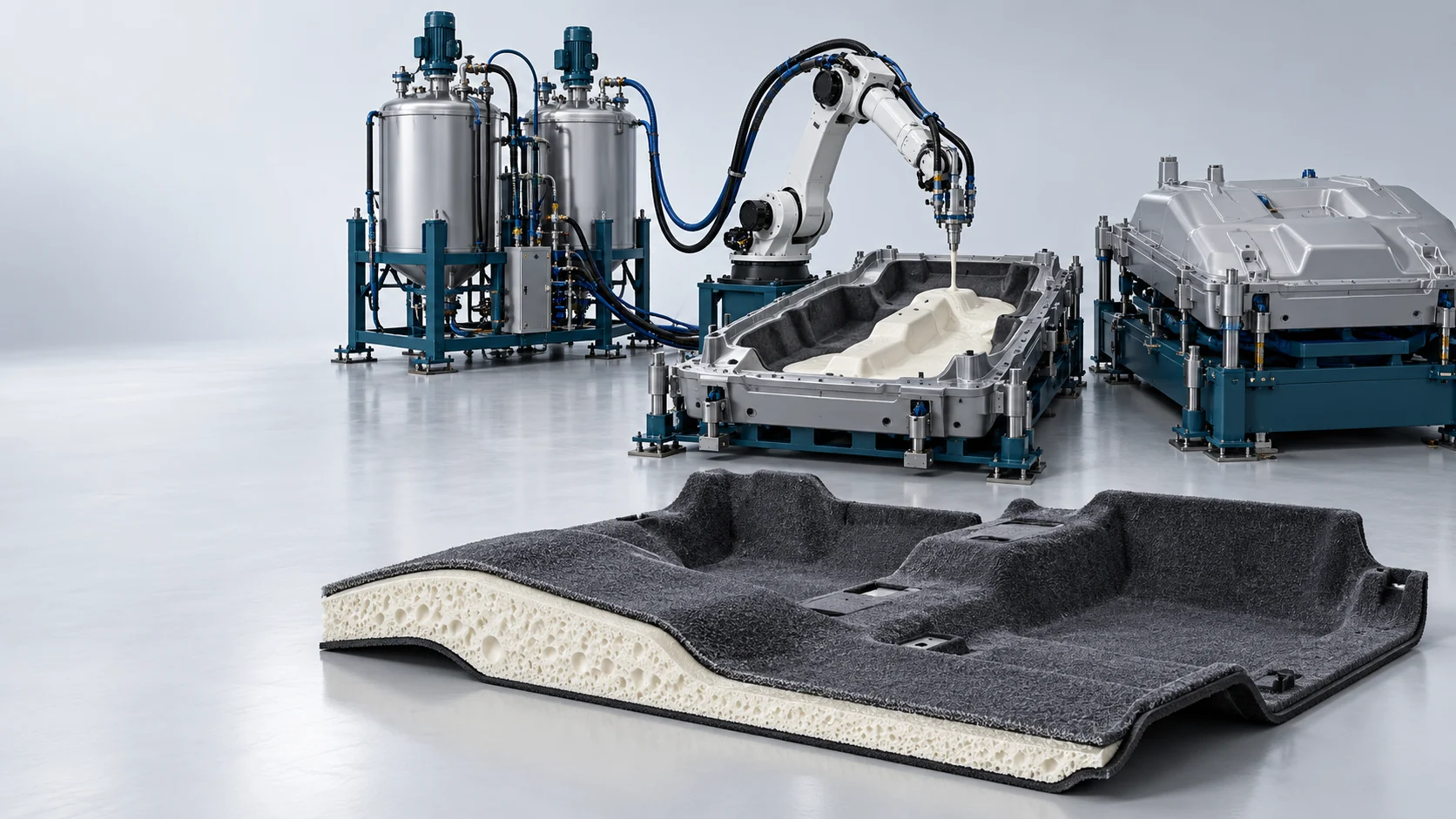 Automotive Carpet Acoustic PU Foaming Solution Banner background