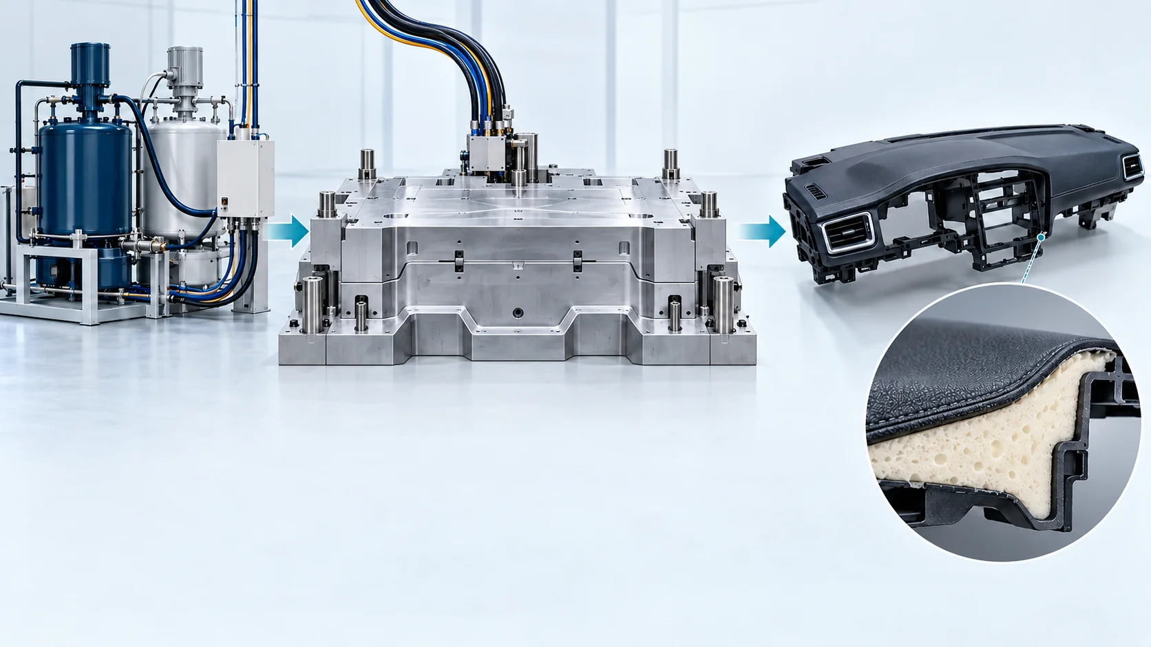 Automotive Dashboard PU Backfoaming Line Project in China