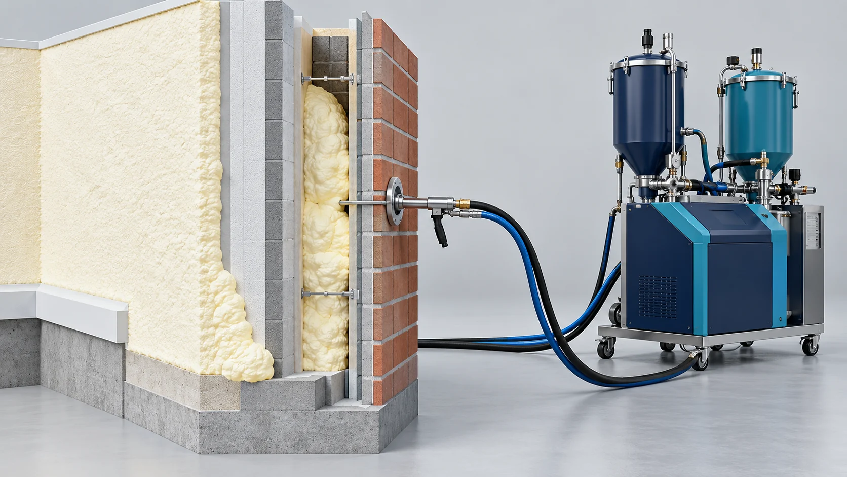 Building Cavity PU Foam Insulation Solution Banner background