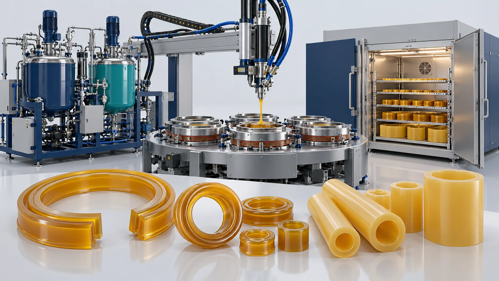 Cast Polyurethane Seal Manufacturing Solution Banner background