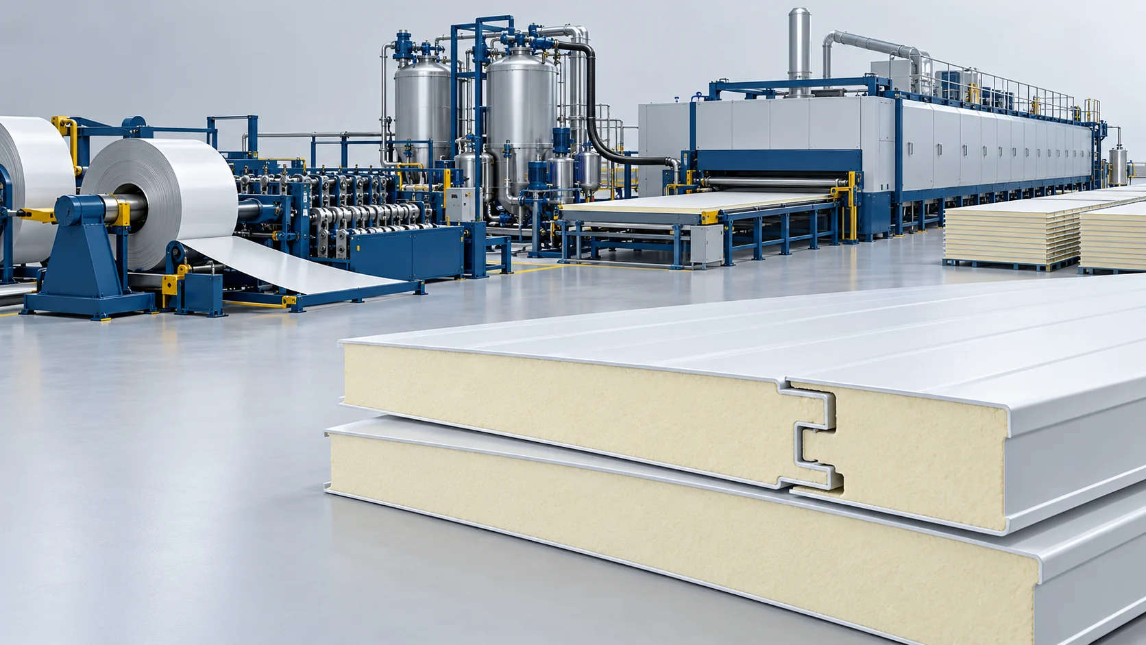 Cold Storage PIR Sandwich Panel Line Project in Saudi Arabia