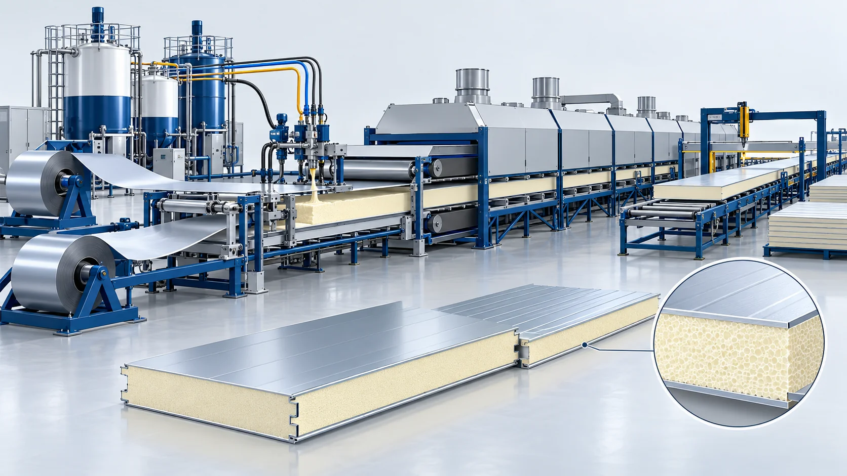High-Capacity Continuous PIR Insulated Panel Lamination