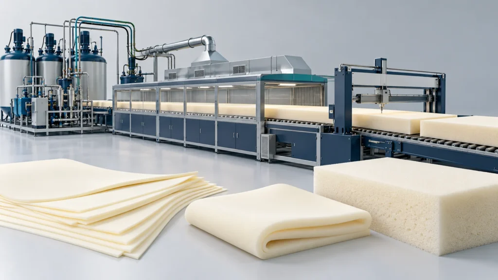 Concept illustration of furniture Padding Flexible PU Line in Argentina
