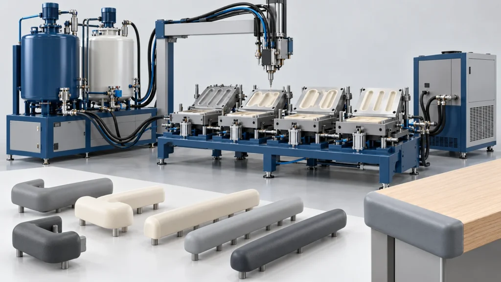 Concept illustration of furniture Protective Component Line in Argentina