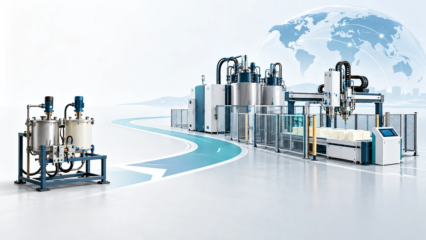 Concept of equipment development from compact liquid dosing to automated polyurethane production