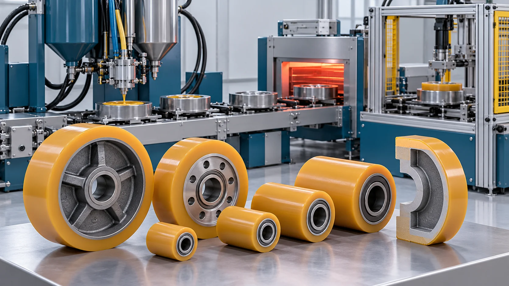 Heavy-Load AGV Polyurethane Wheel Line Project in China