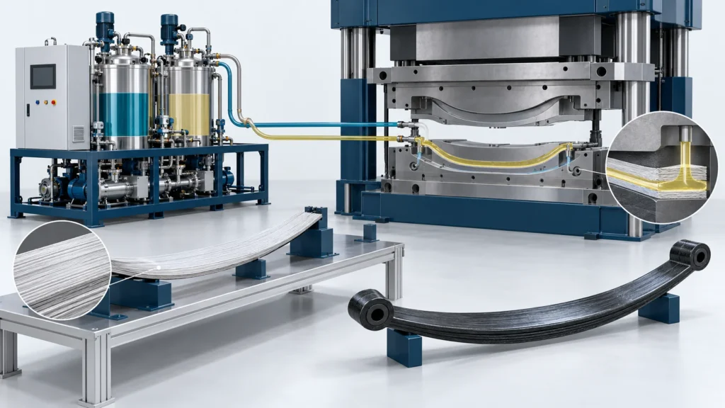 HP-RTM Machine | Composite Leaf Springs