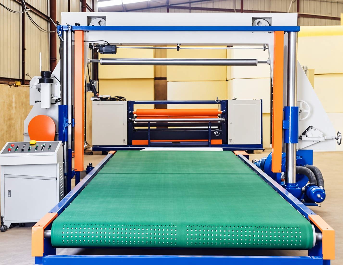 Mesh Belt Vacuum Foam Slicer — equipment photograph