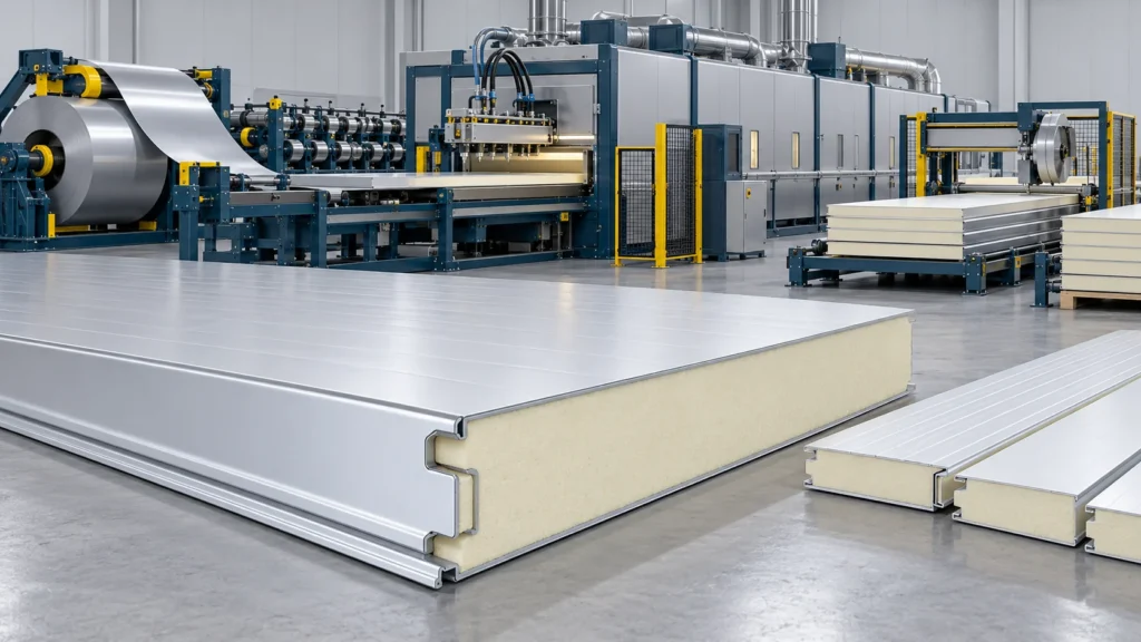 Concept illustration of pIR Cold Storage Panel Continuous Line