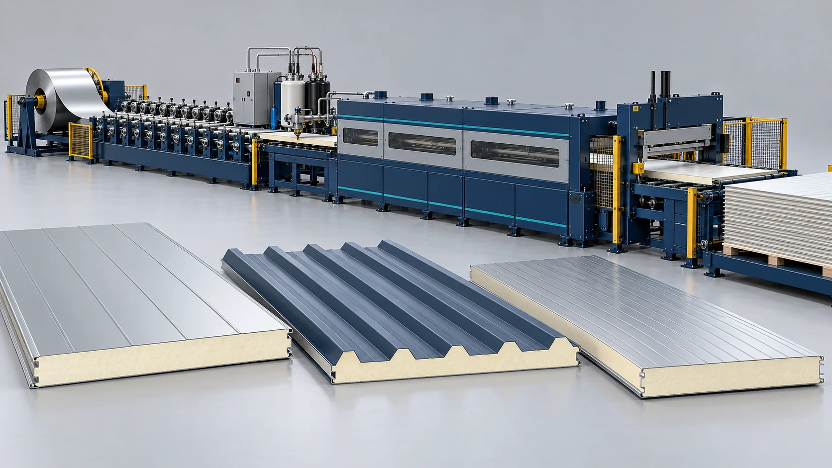 Industrial Plant PIR Sandwich Panel Line Project in China