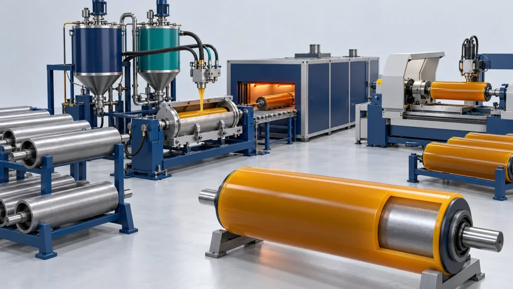 Concept illustration of pU Conveyor Roller Manufacturing