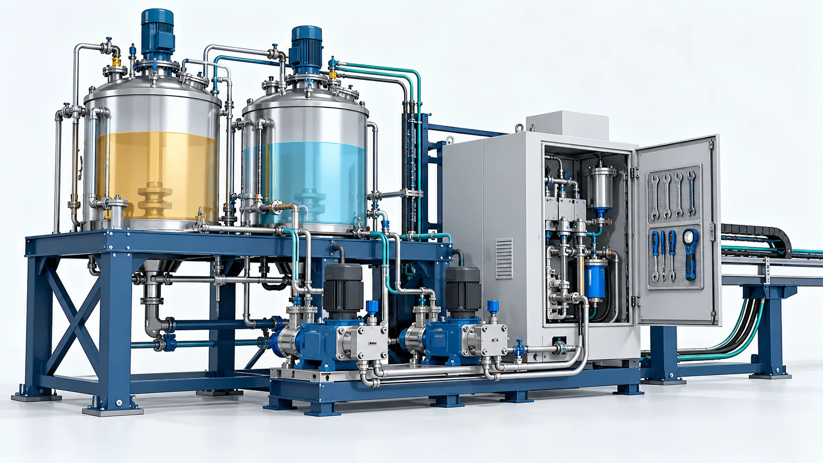 Concept of PU equipment reliability through material conditioning, metering pumps and maintenance access