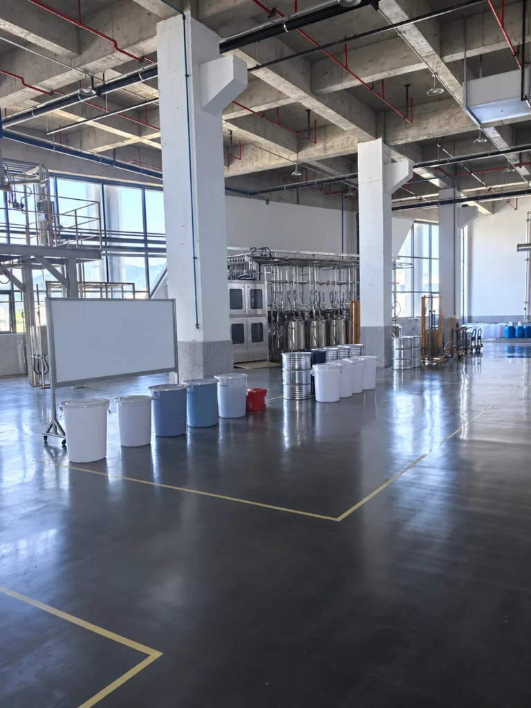 Anonymized installation photograph: Synthetic Leather Material Batching Room Project