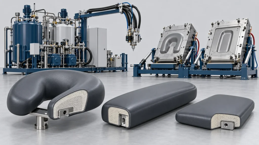 Concept illustration of medical Furniture Integral Skin PU Line in Russia