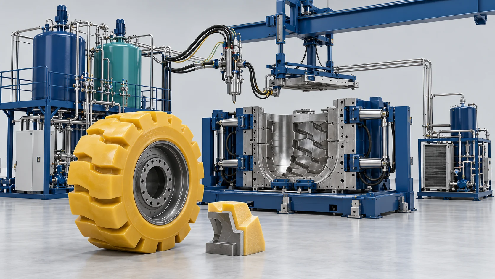 Mining Equipment Solid PU Tire Line Project in Russia