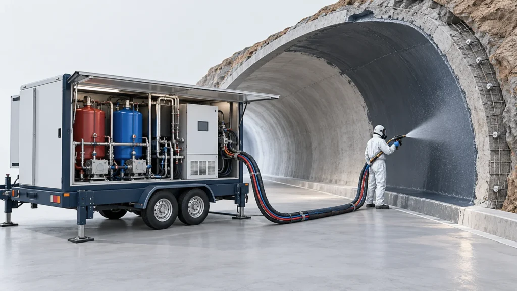 Mobile Polyurea Spray Machine | Tunnel Waterproofing