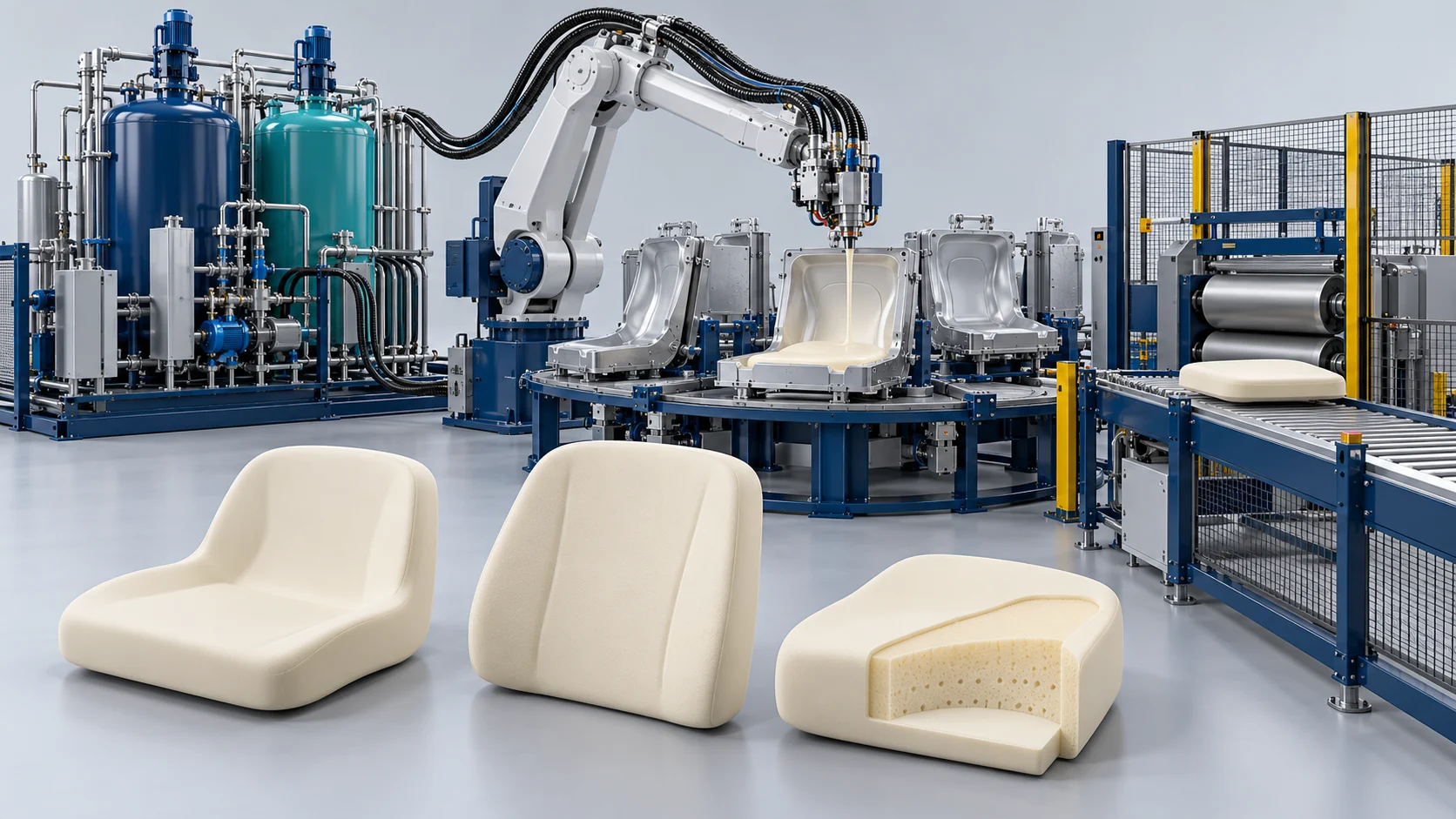 Furniture Seating Three-Component High-Pressure PU Foaming Solution Banner background