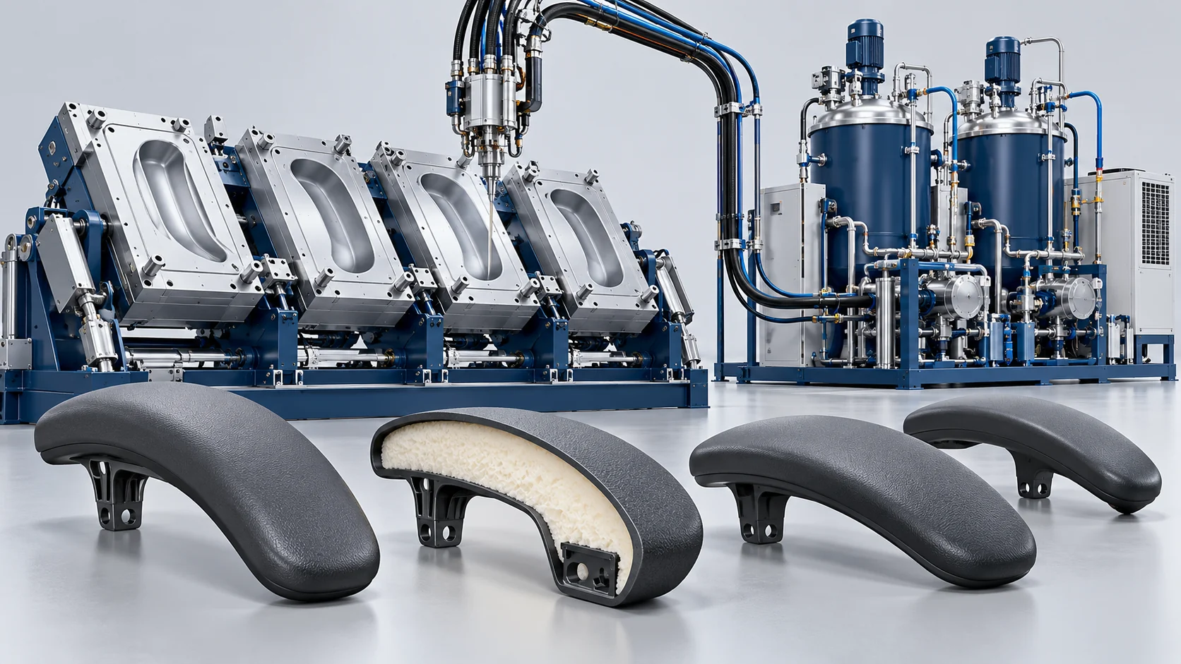 Office Chair Armrest Integral Skin PU Line Project in China