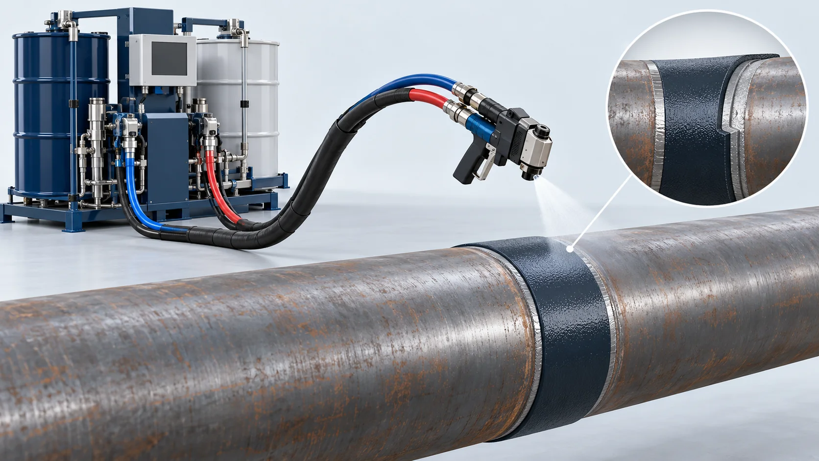 Precision Helical Polyurea Application for Heavy-Duty Pipelines