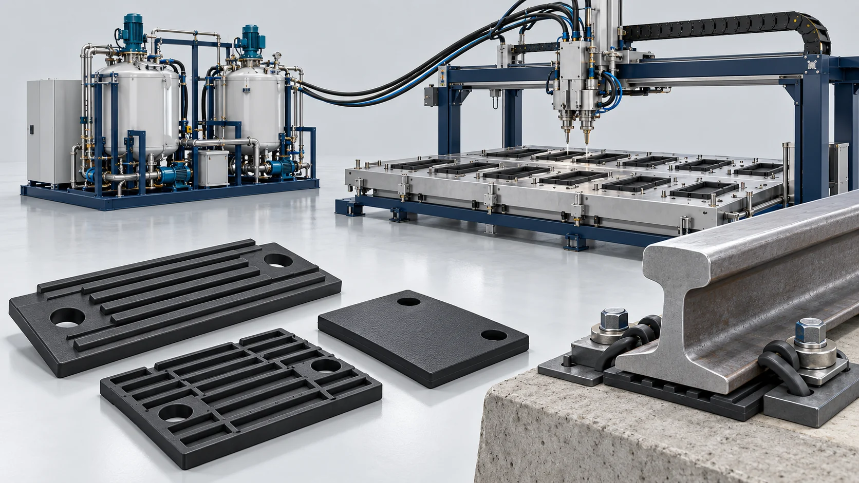 Polyurethane Rail Pad Casting Solution Banner background