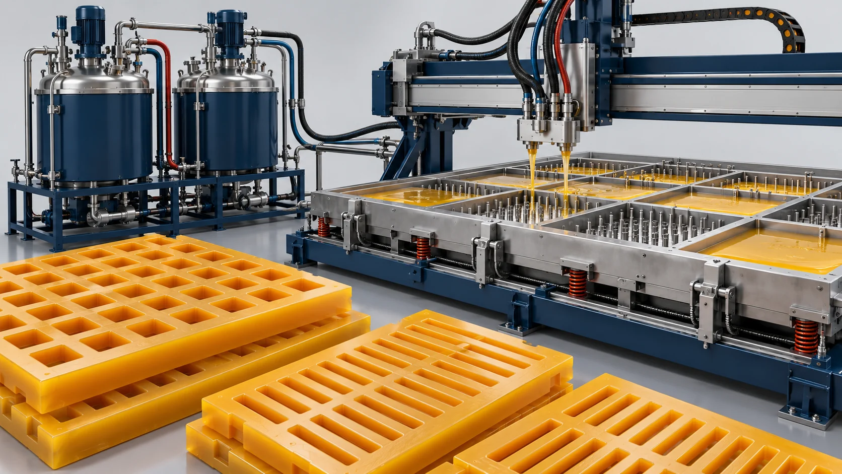 Polyurethane Screen Plate Casting Production Solution Banner background