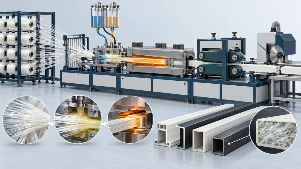 PU Injection Pultrusion Machine | Composite Solar Frames