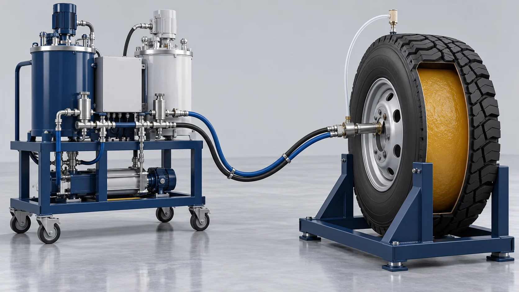 Pure PU Engineering Tire Filling Solution Banner background
