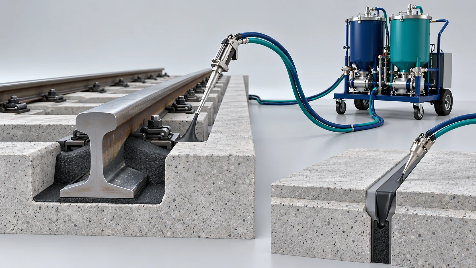 Railway PU Filling and Sealing Production Solution Banner background