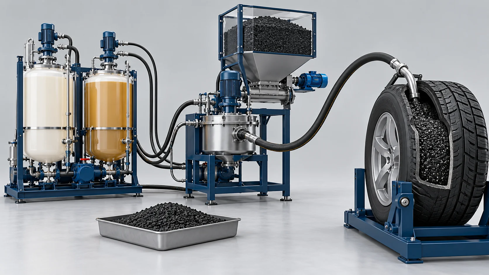 Recycled Rubber and PU Tire Filling Solution Banner background