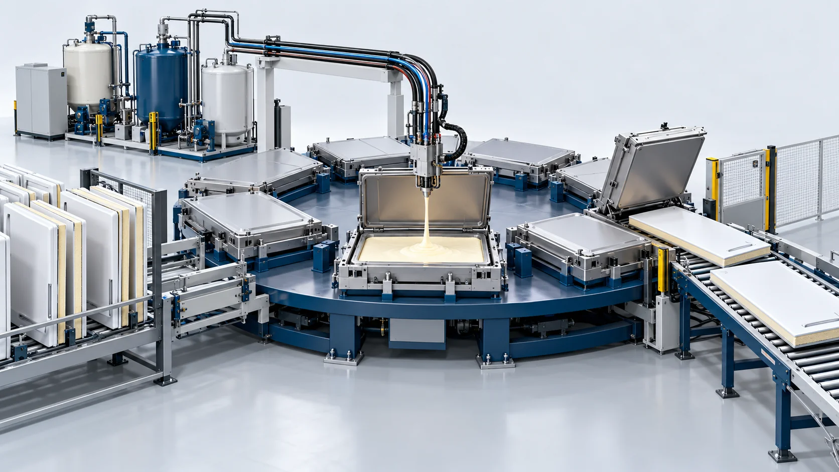 Rotary Refrigerator Door Foaming Line Project in China