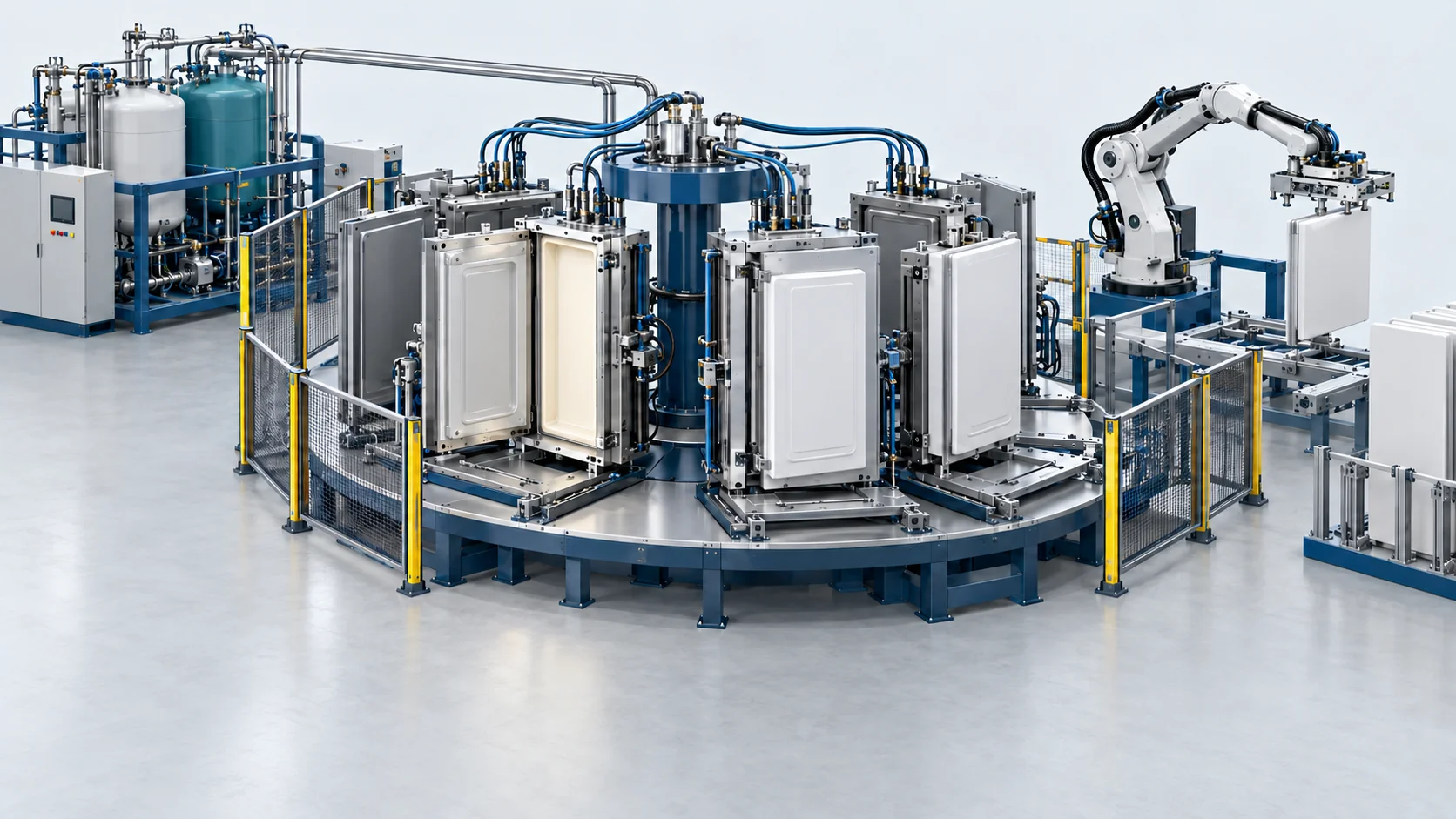 Rotary Refrigerator Door Foaming Solution Banner background