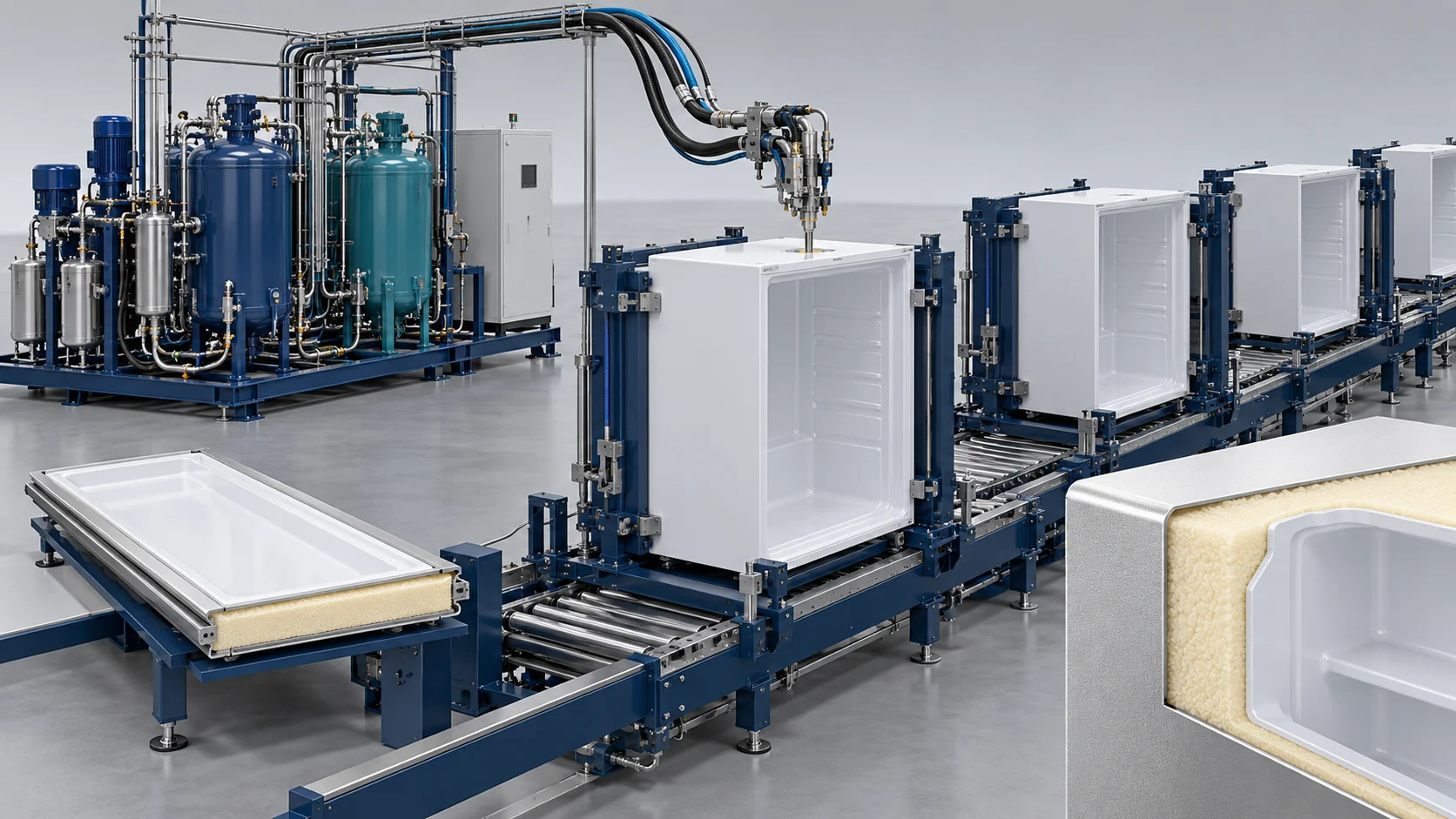 Refrigerator and Freezer PU Insulation Foaming Solution Banner background