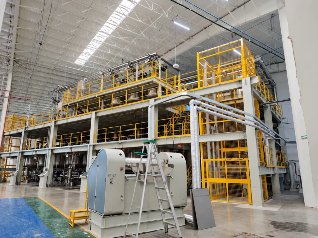 Anonymized process equipment and pipework within a resin batching installation