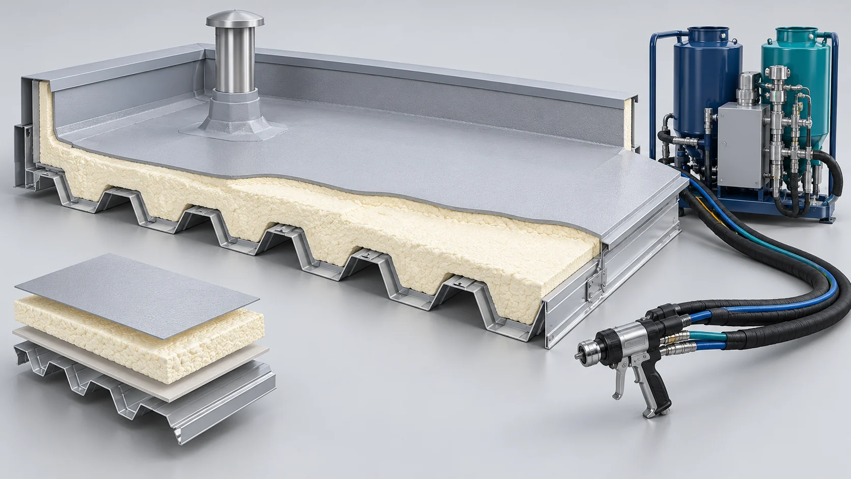 Roof Spray PU Foam Insulation Solution Banner background