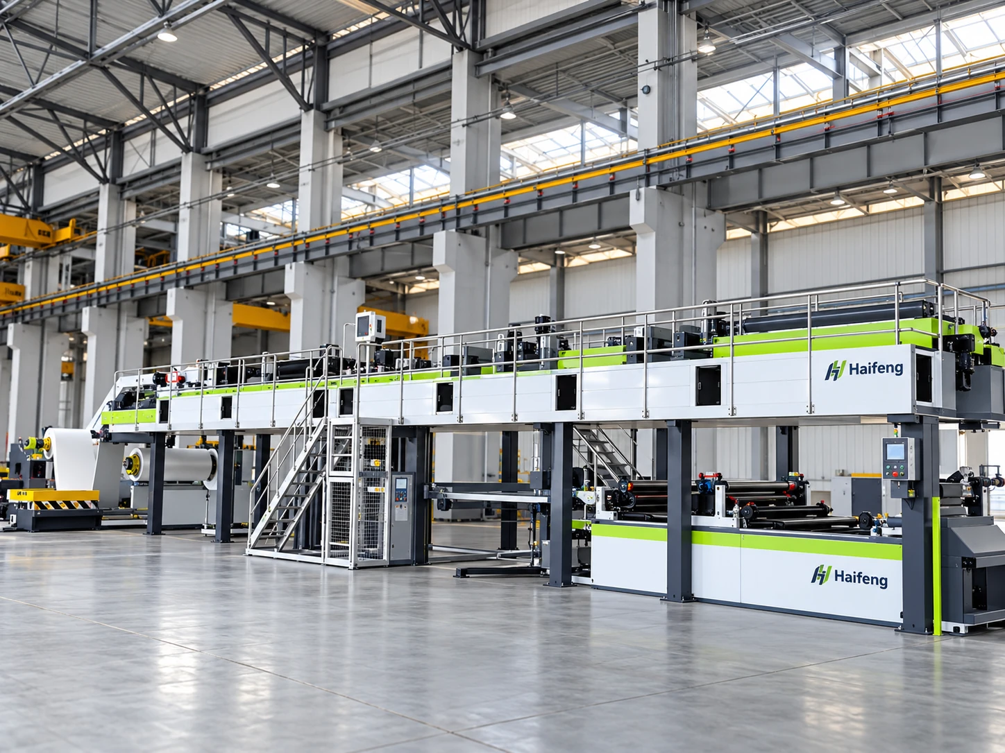 Sandwich panel production equipment illustration: production line access platform