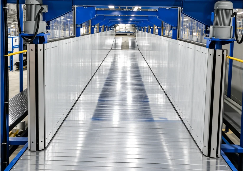 Conveyor side guide panels with adjustable support mechanisms