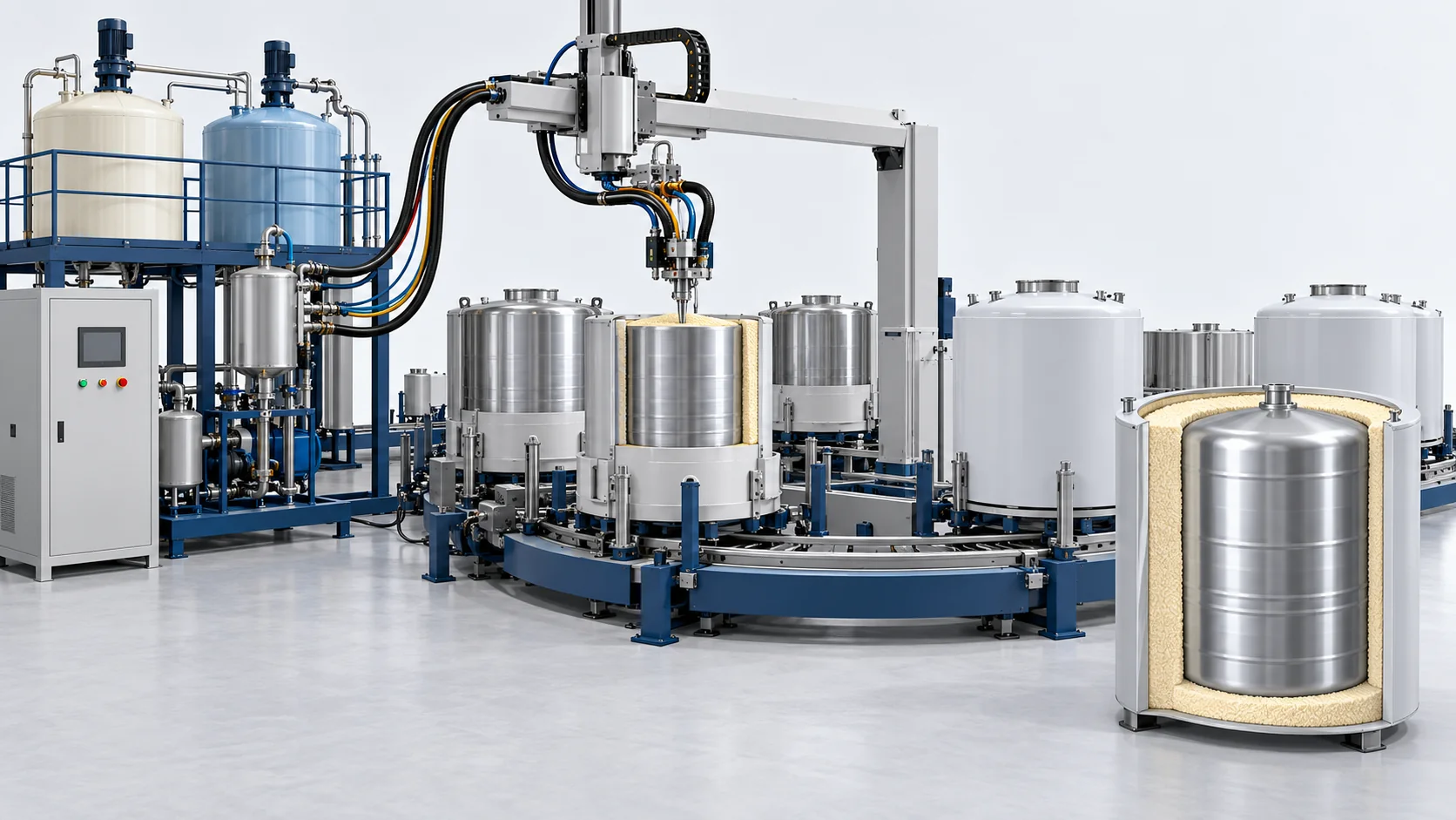 Smart Water Tank Foaming Line Upgrade Project in China