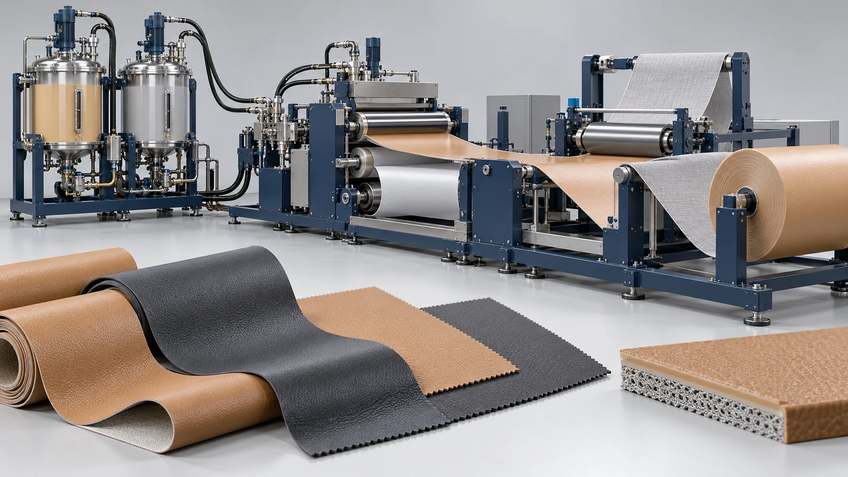 Solvent-Free PU Synthetic Leather Production Solution Banner background