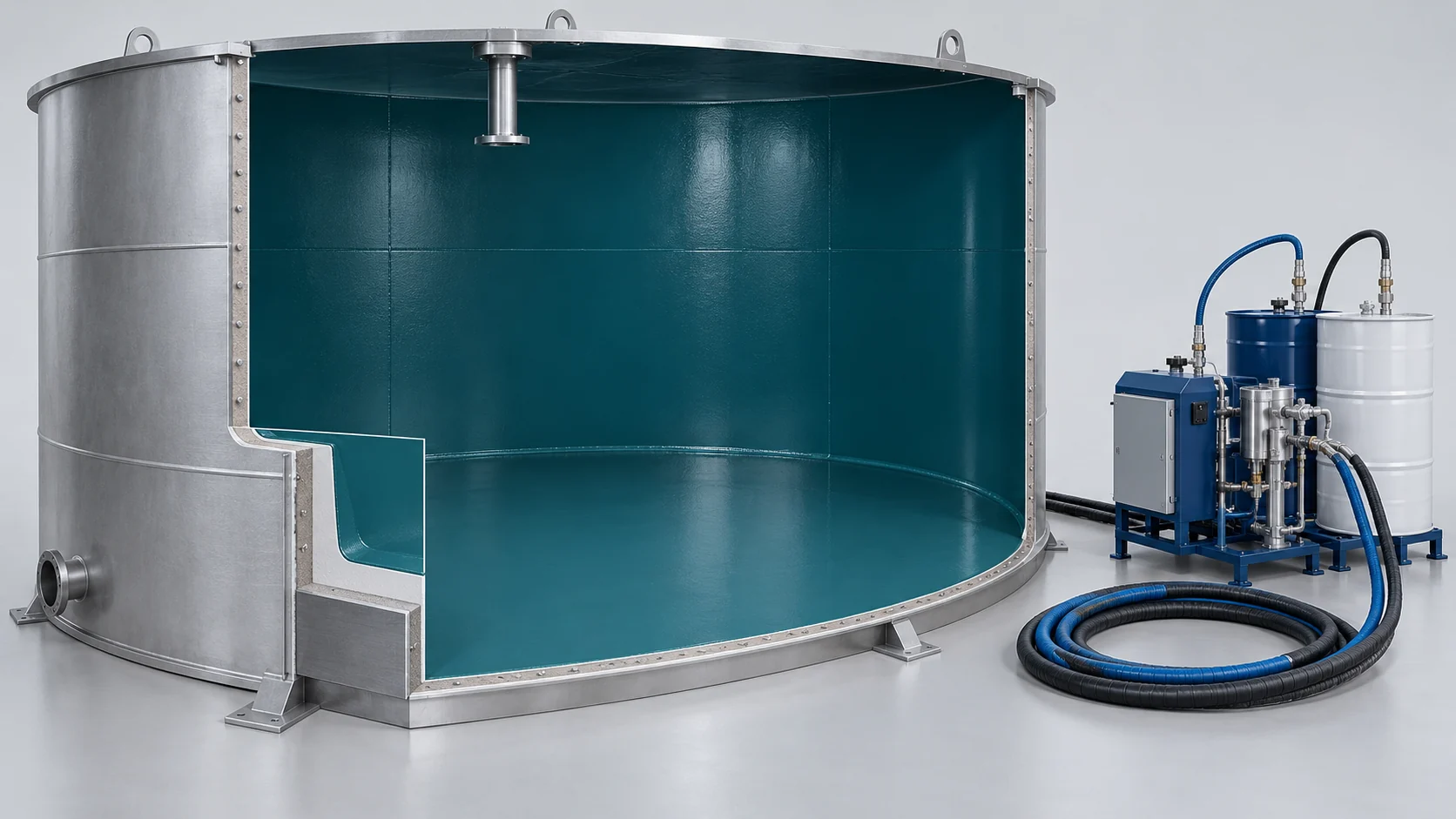 Storage Tank PU and Polyurea Coating Solution Banner background
