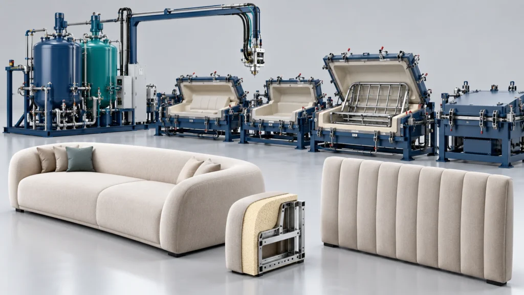 Concept illustration of structural Padded Furniture Line in Brazil