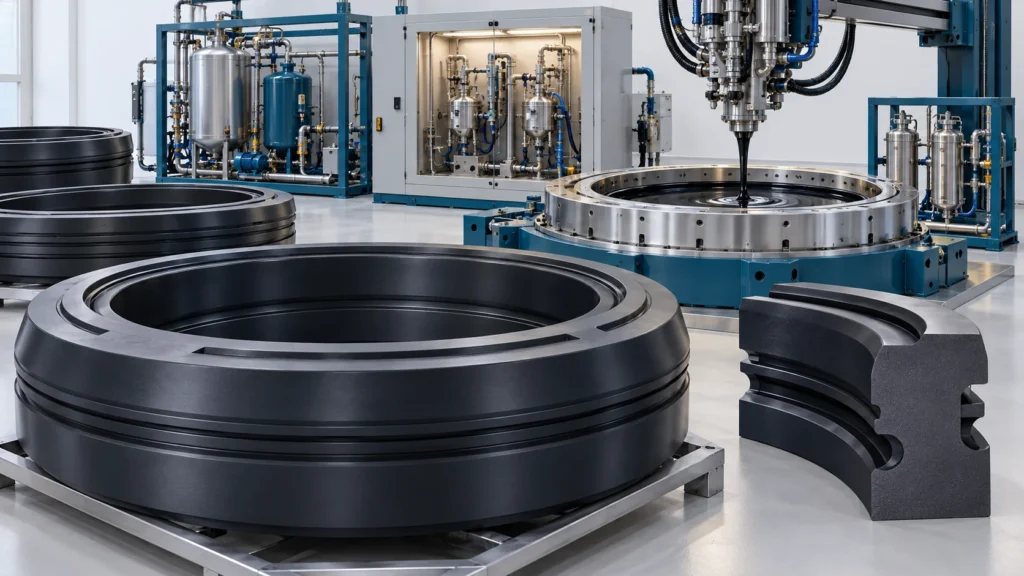 Concept illustration of subsea BOP Polyurethane Seal Ring Line