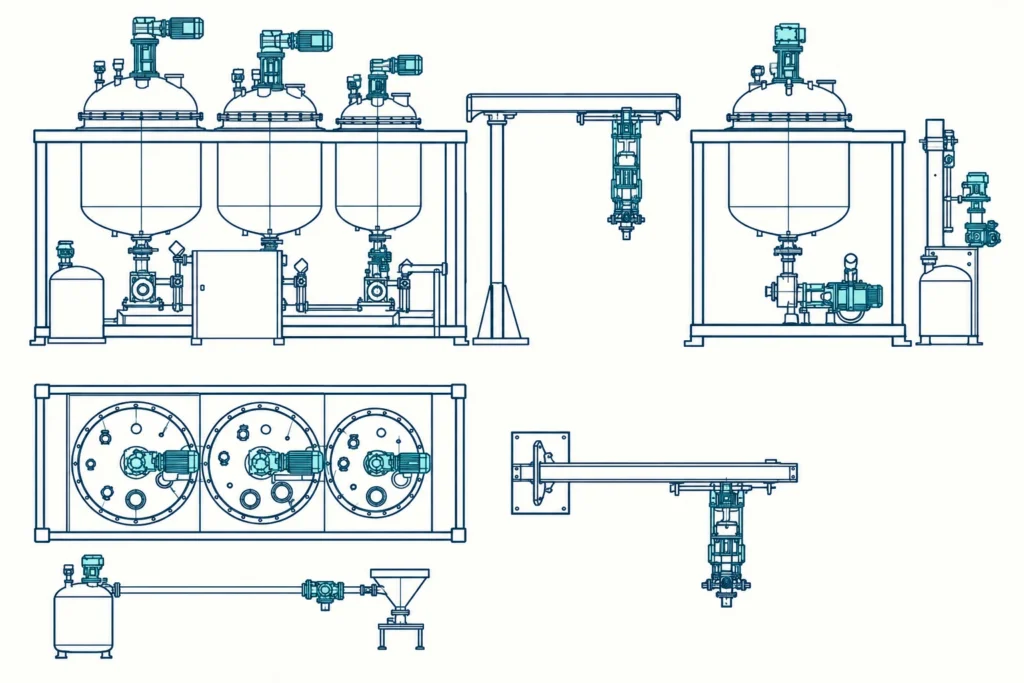 Conceptual material preparation vessel arrangement