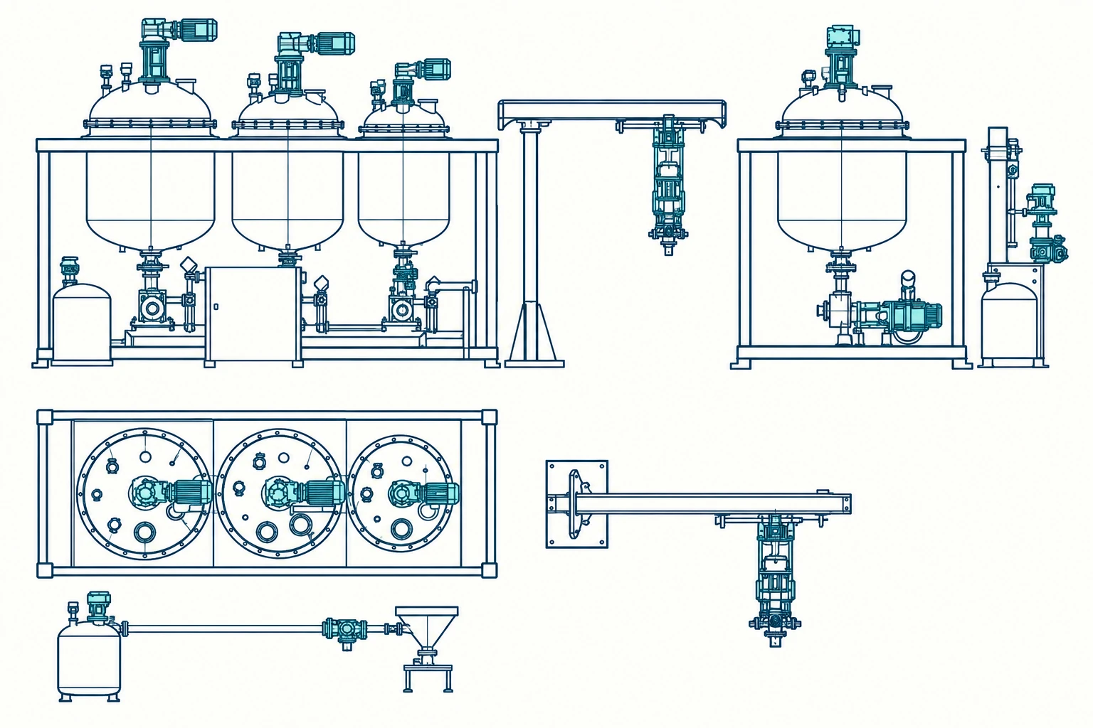 Conceptual material preparation vessel arrangement