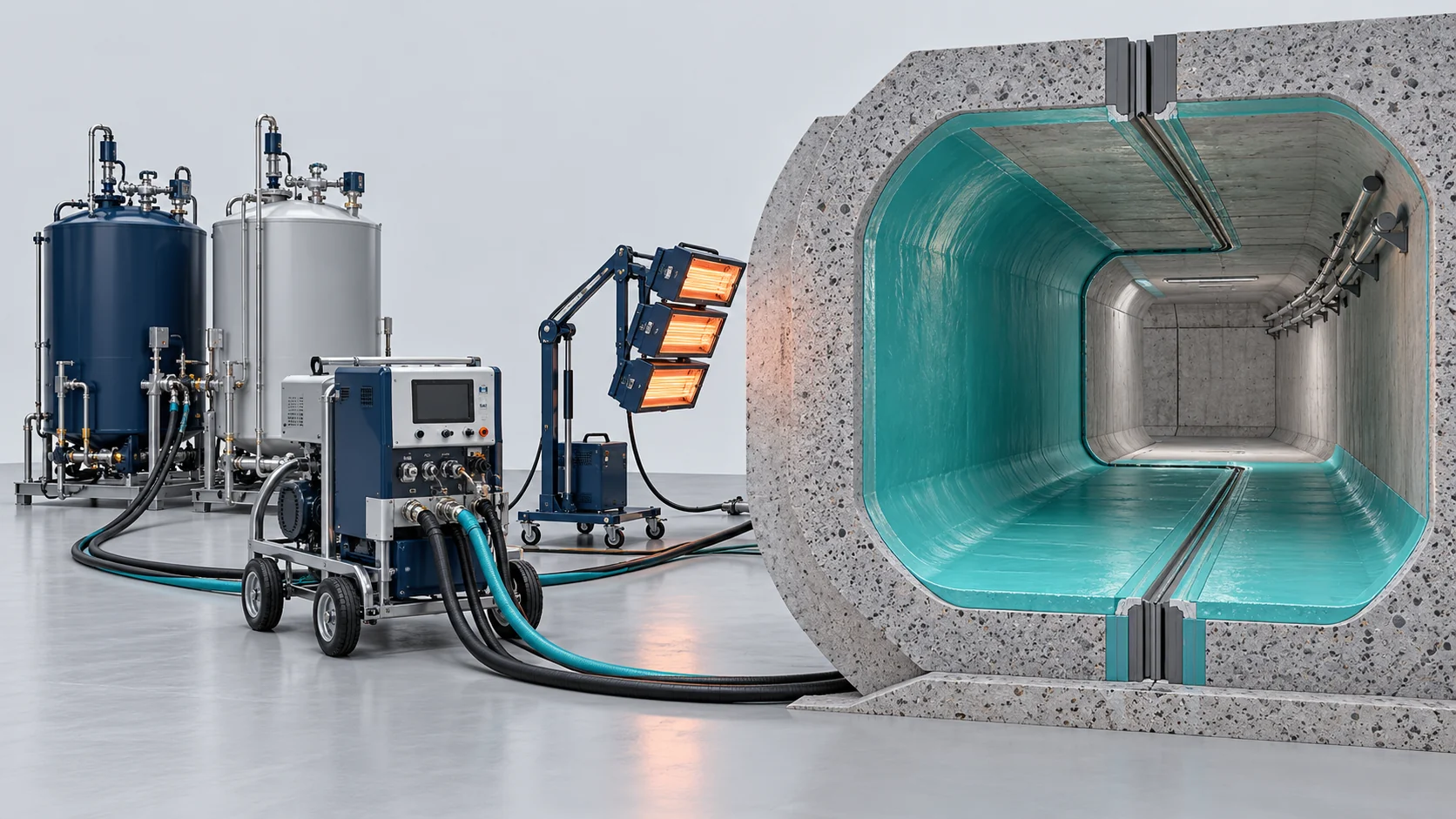 Underground Tunnel Polyurea Solution Banner background