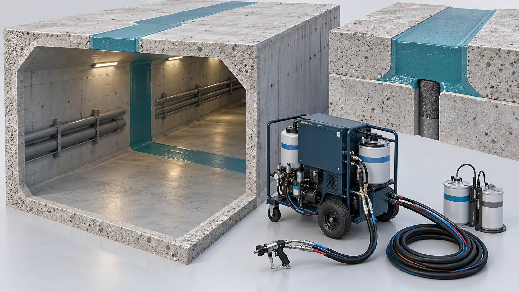 Utility Tunnel Polyurea Waterproofing Project in China