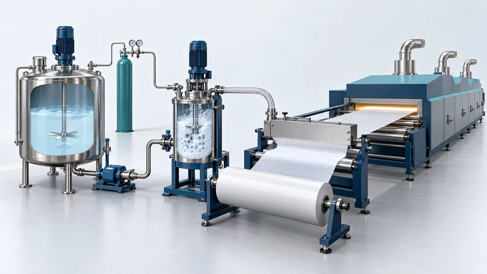 Continuous Physical Mechanical Foaming for Water-Borne Leather Bases